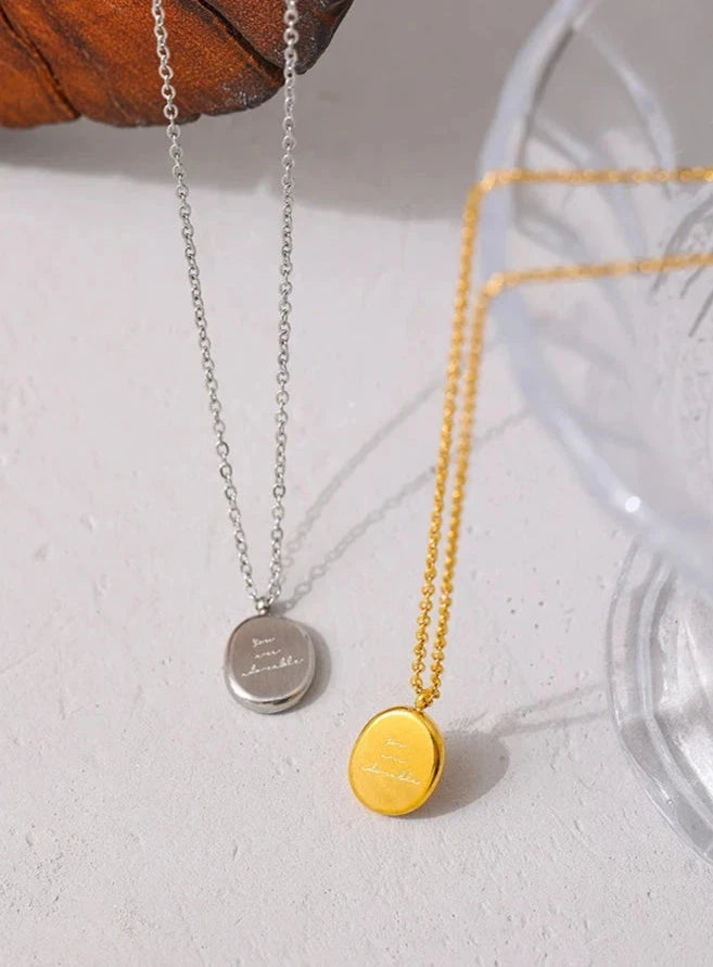 18K Gold Plated Stainless Steel You are Adorable Necklace