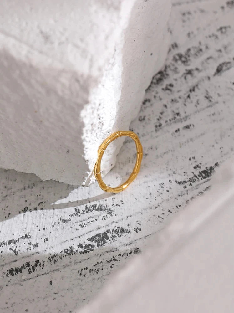 18K Gold Plated Stainless Steel  Bamboo Ring