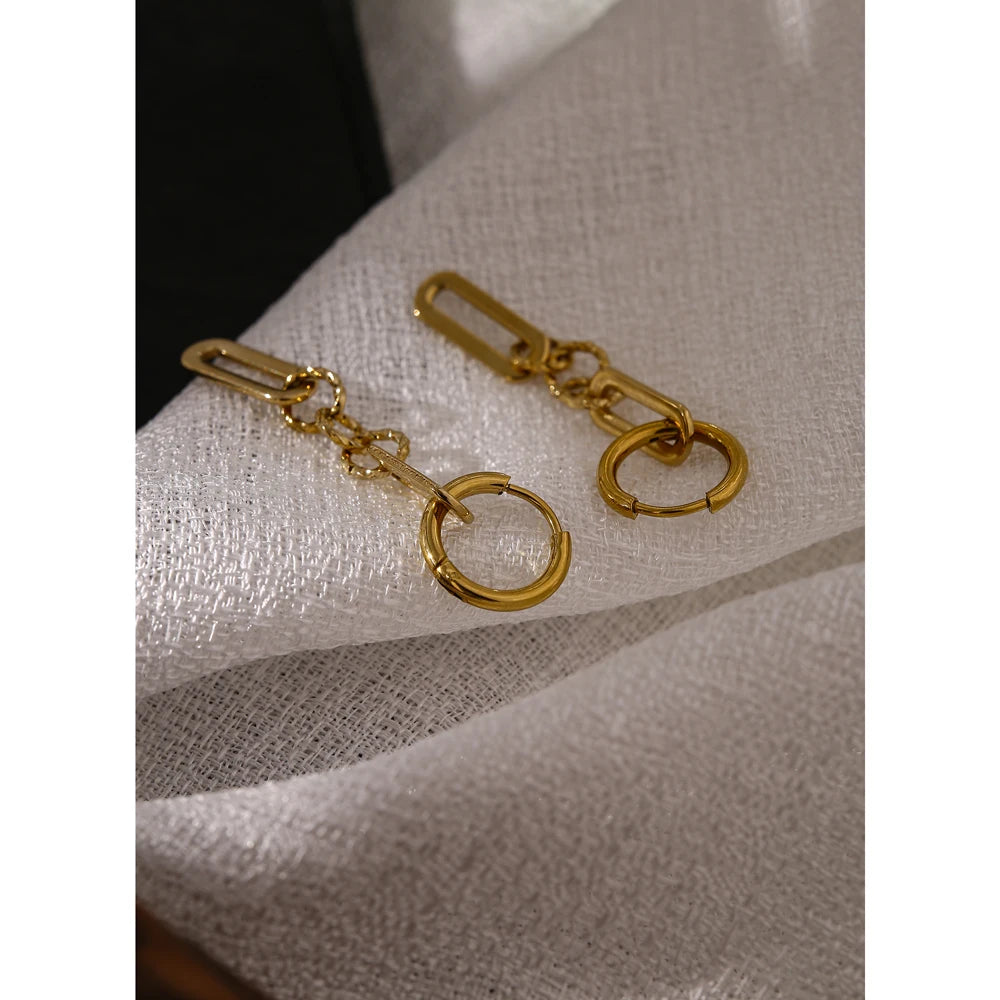 18K PVD Gold Plated Stainless Steel Earrings For Women