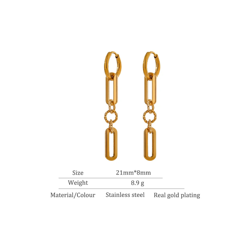 18K PVD Gold Plated Stainless Steel Earrings For Women