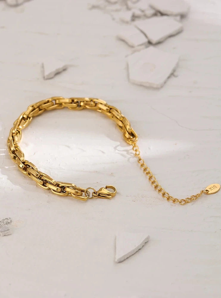 18K Gold Plated Stainless Steel Chain Bracelet