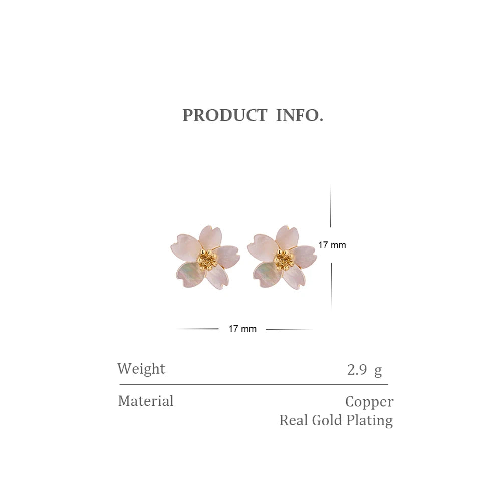 18K PVD Gold Plated Flower Earrings For Women