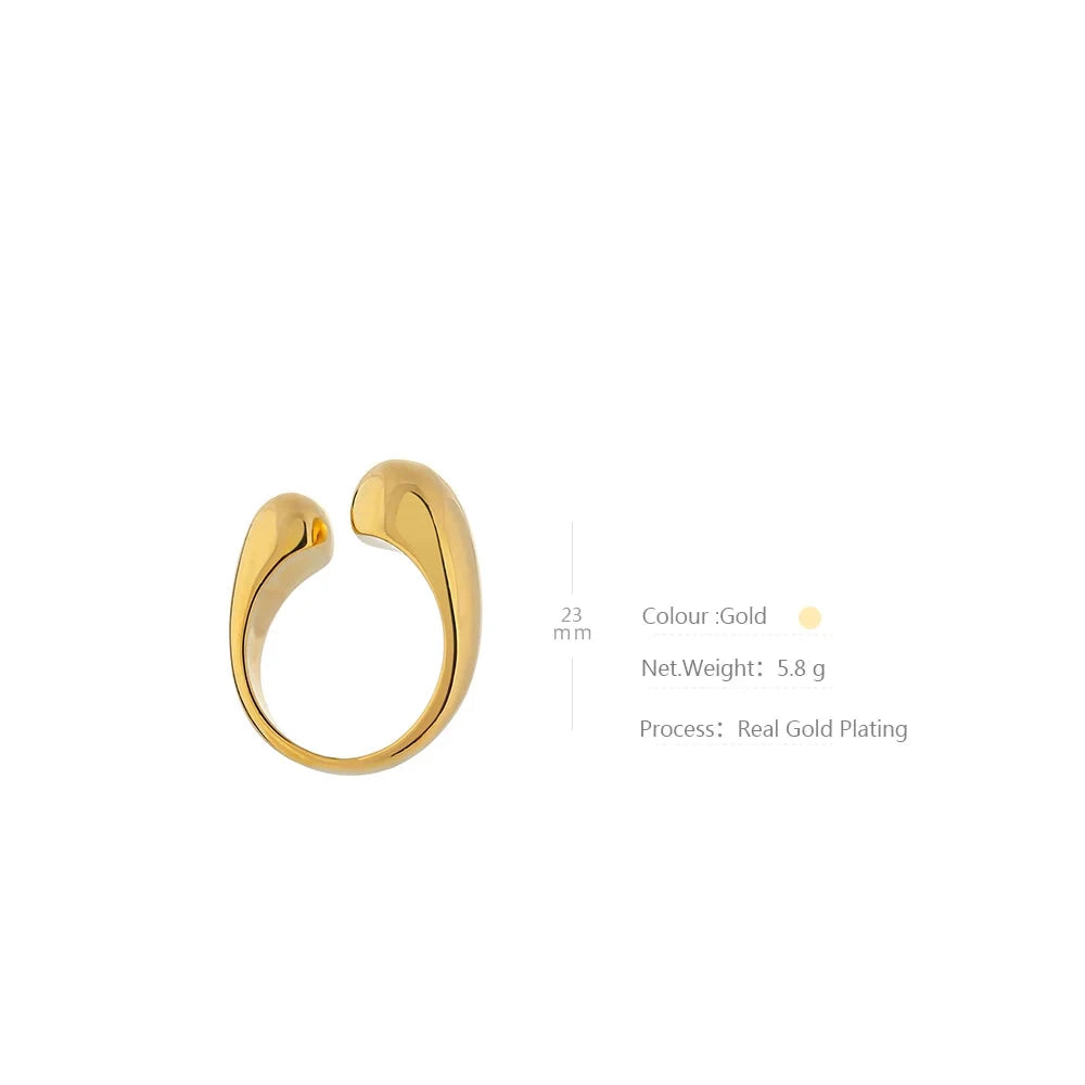 18K Gold Plated Stainless Steel Open Ring