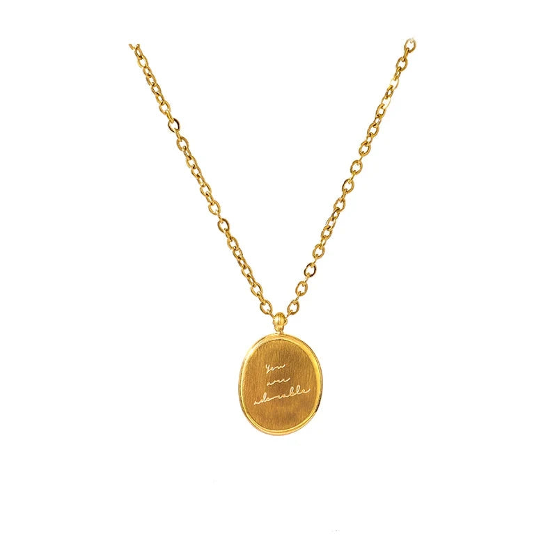 18K Gold Plated Stainless Steel You are Adorable Necklace