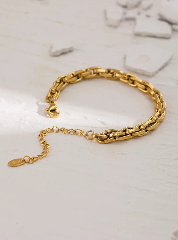 18K Gold Plated Stainless Steel Chain Bracelet