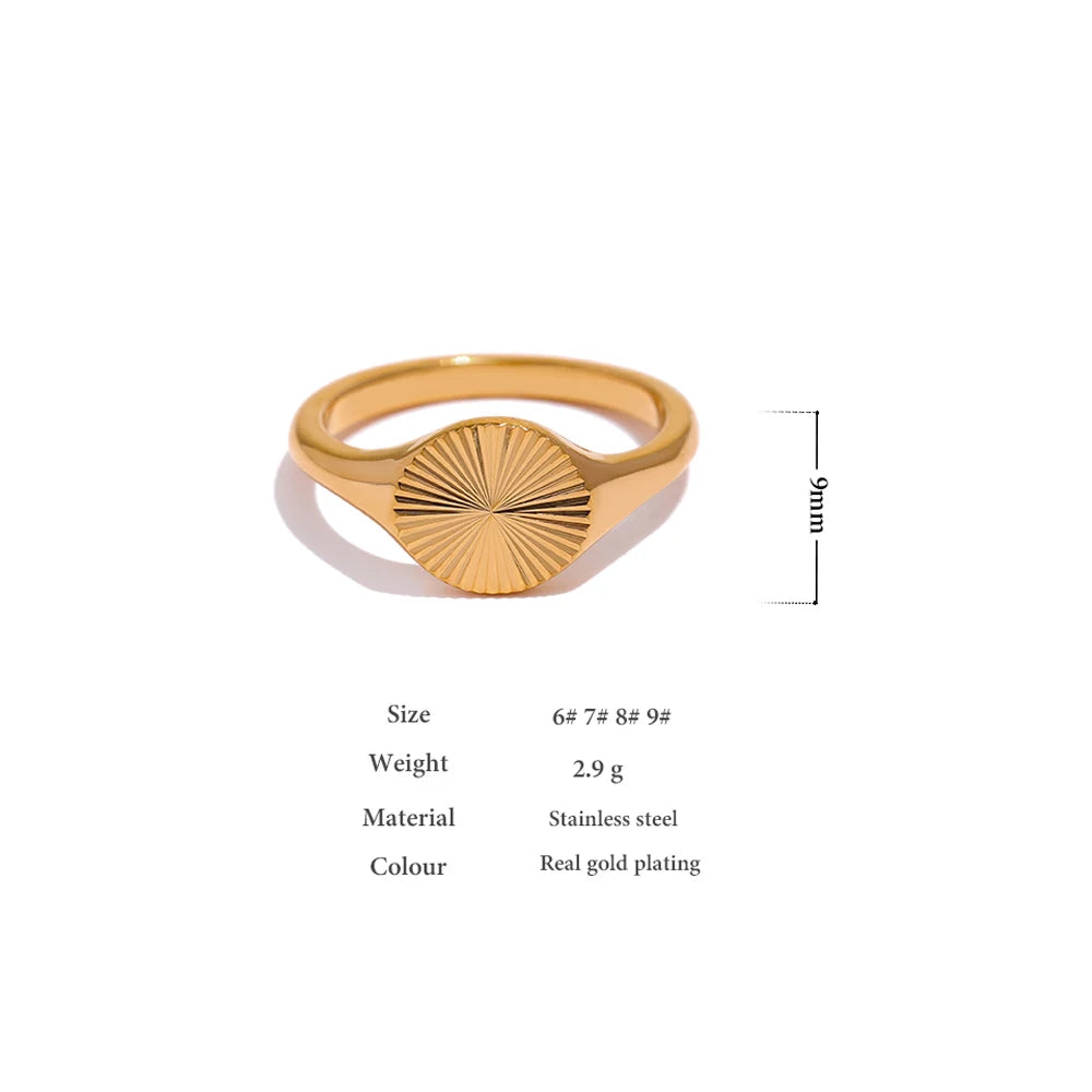 18K Gold Plated Stainless Steel Statement Ring