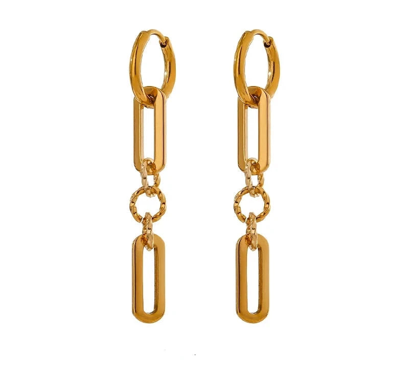 18K PVD Gold Plated Stainless Steel Earrings For Women