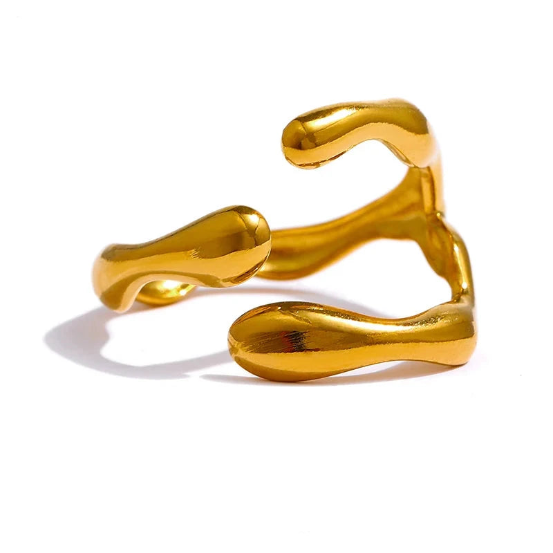 18K Gold Plated Stainless Steel Unsual Ring