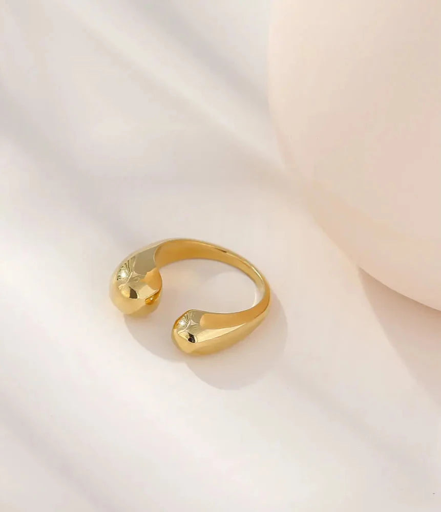 18K Gold Plated Stainless Steel Open Ring