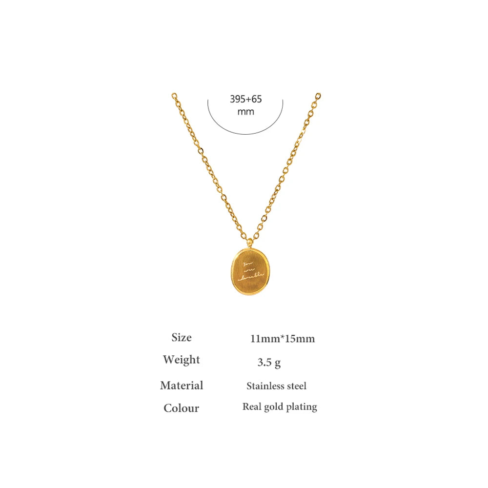 18K Gold Plated Stainless Steel You are Adorable Necklace