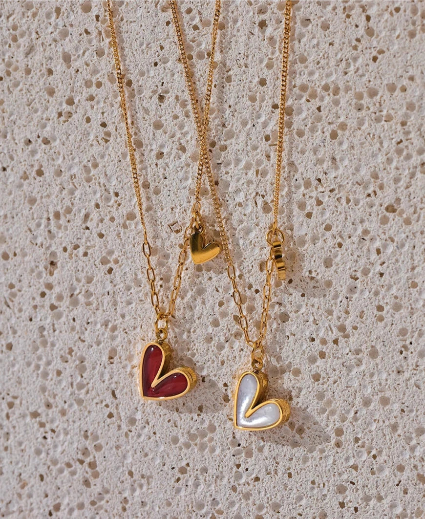 18K Gold Plated Stainless Steel Heart Pendant Necklace