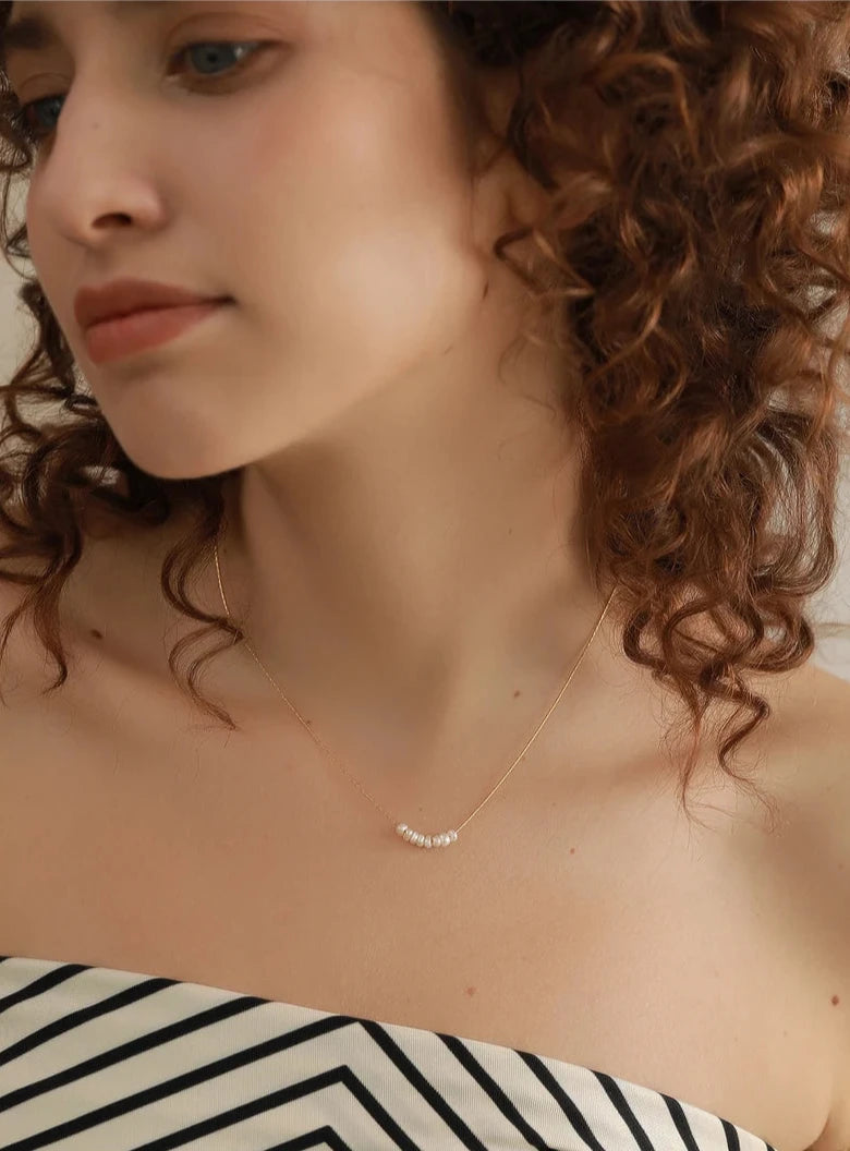 18K Gold Plated Stainless Steel Natural Pearl Necklace Collection