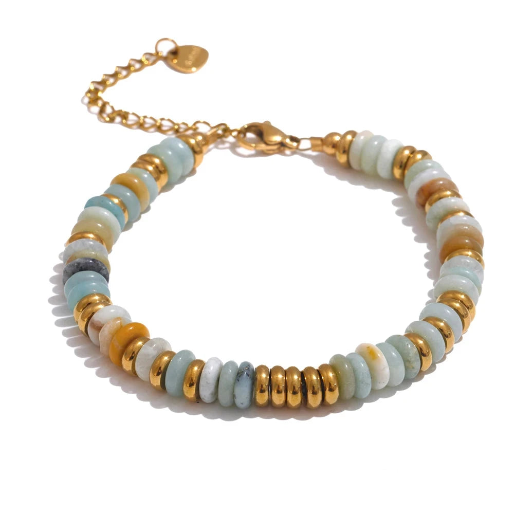 Handmade Natural Stone Beads Chain Bracelet