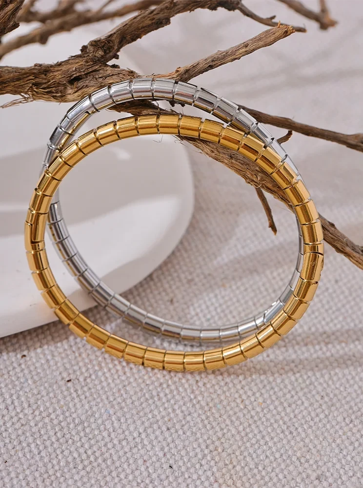 18K Gold Plated Stainless Steel Bangle Bracelet