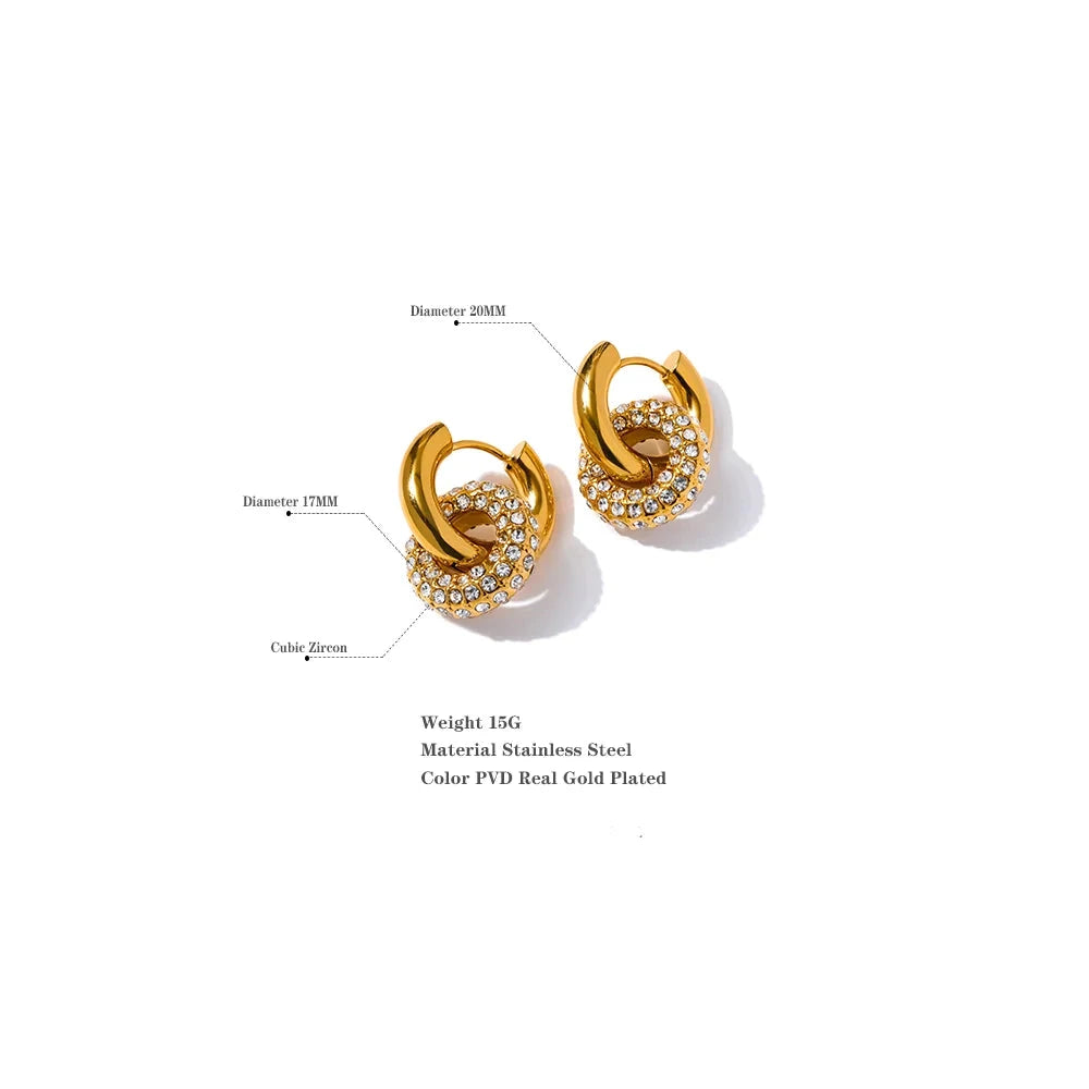 18K PVD Gold Plated Stainless Steel Hoop Earrings For Women