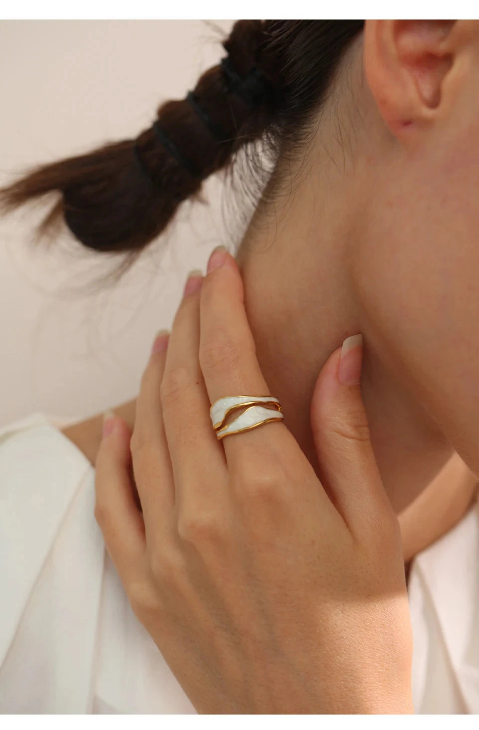 18K Gold Plated Stainless Steel Open Ring