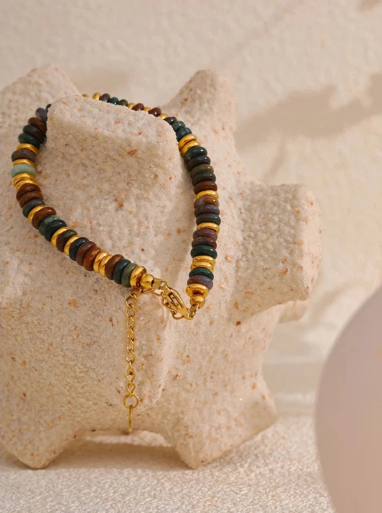 Handmade Natural Stone Beads Chain Bracelet