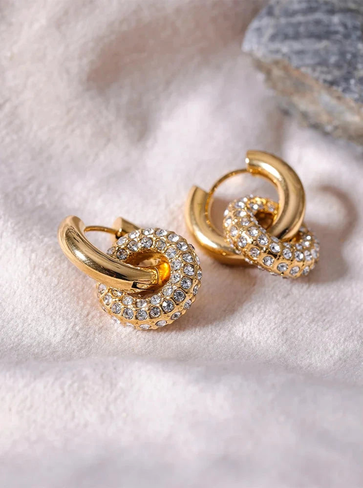 18K PVD Gold Plated Stainless Steel Hoop Earrings For Women