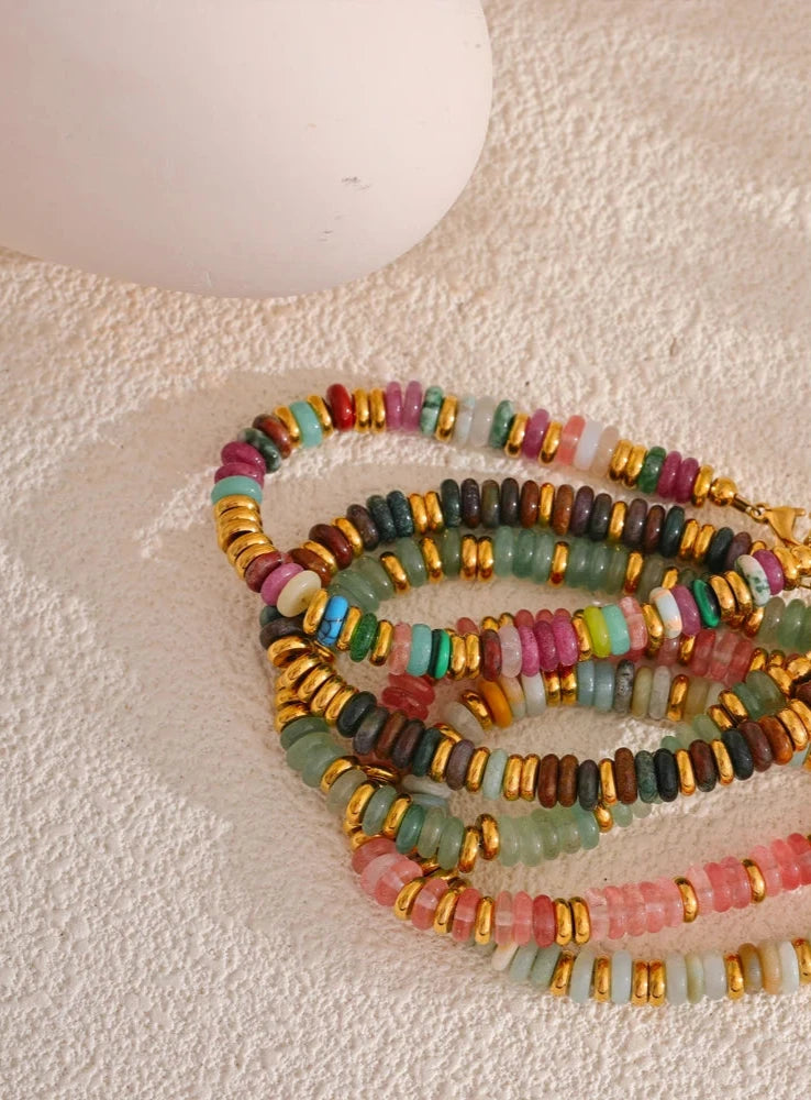 Handmade Natural Stone Beads Chain Bracelet