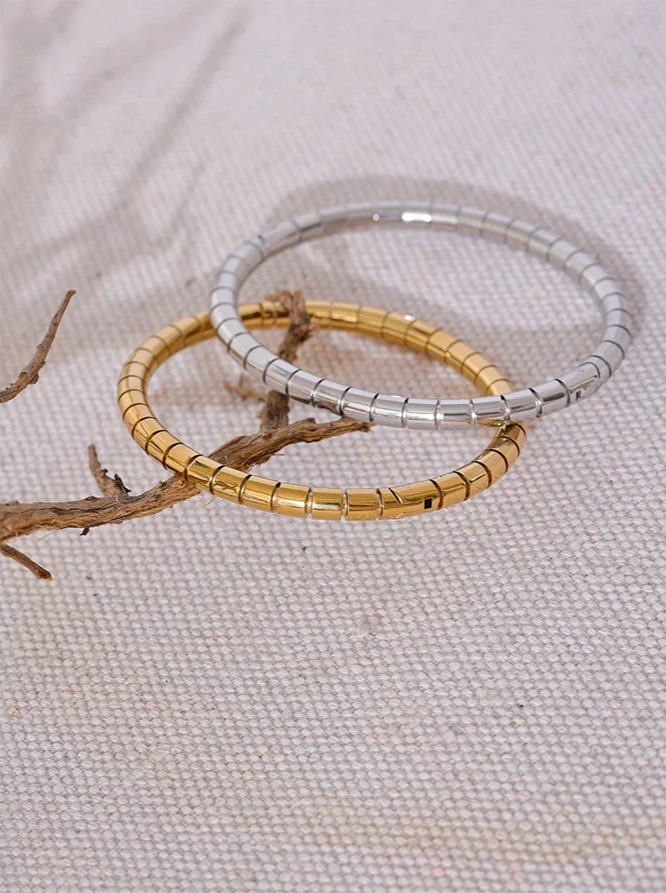 18K Gold Plated Stainless Steel Bangle Bracelet