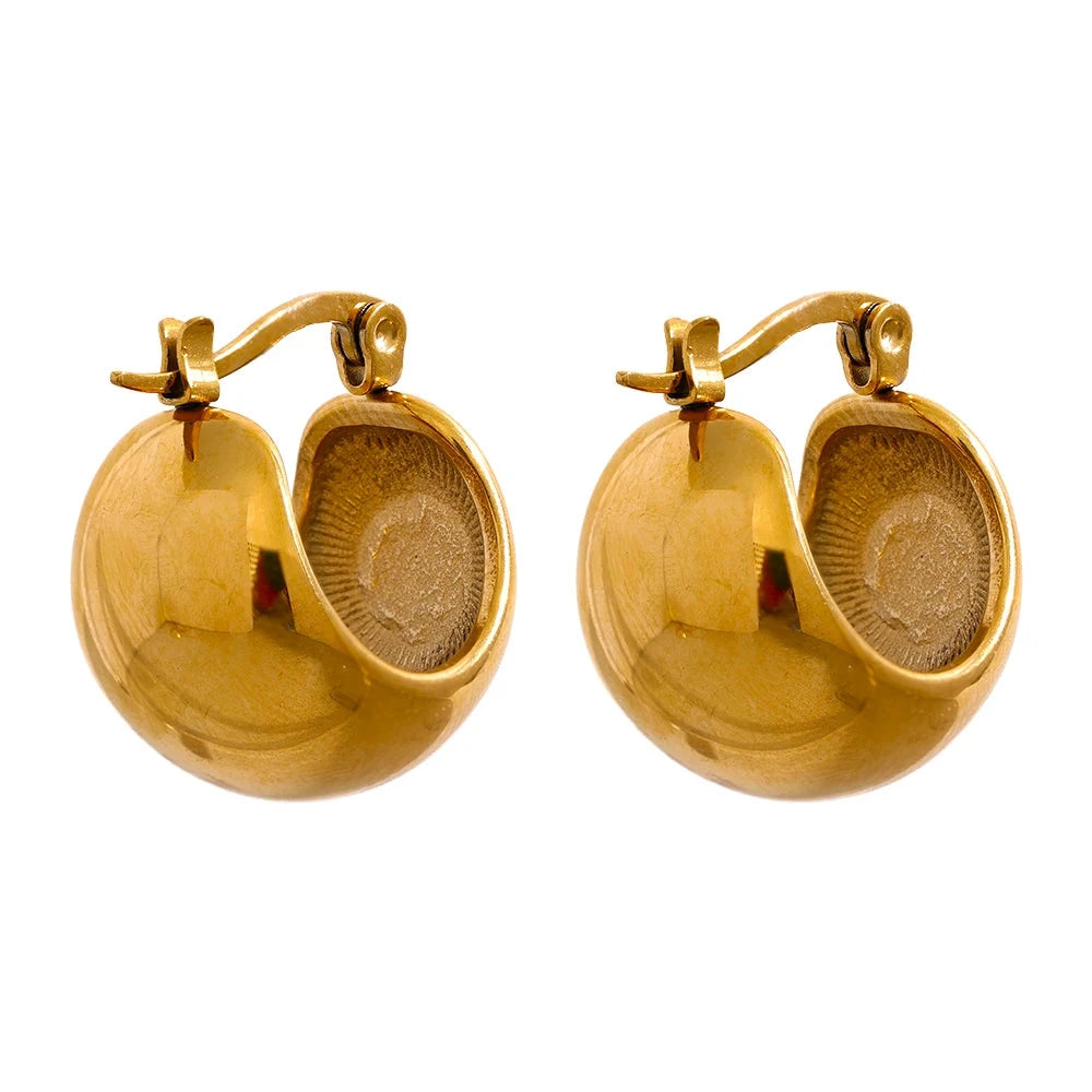 18K Gold Plated Stainless Steel Chunky Earrings